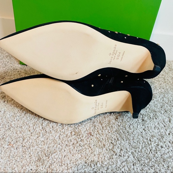 Kate Spade Genuine Suede Leather Starr Studded Ankle Booties Size 9.5 - Picture 13 of 15